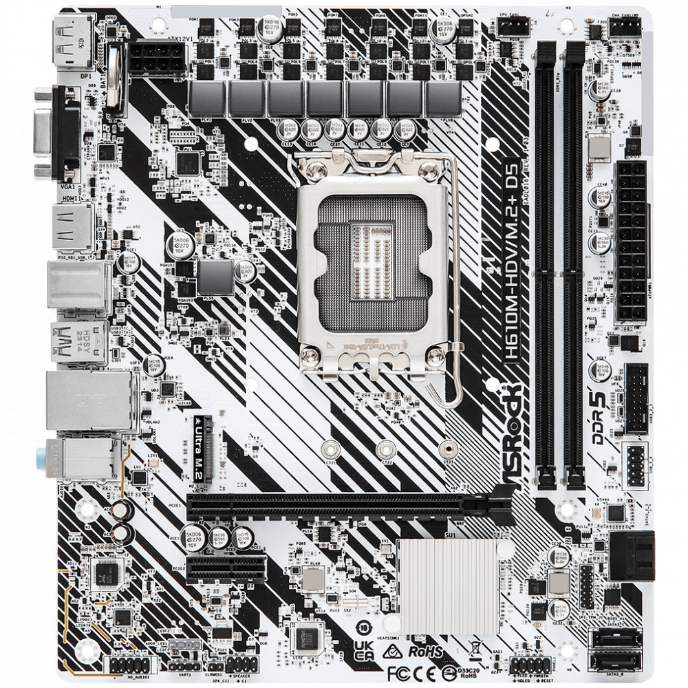 Материнская плата ASRock H610M-HDV/M.2+ D5 Micro-ATX, LGA 1700 - миниатюра 7