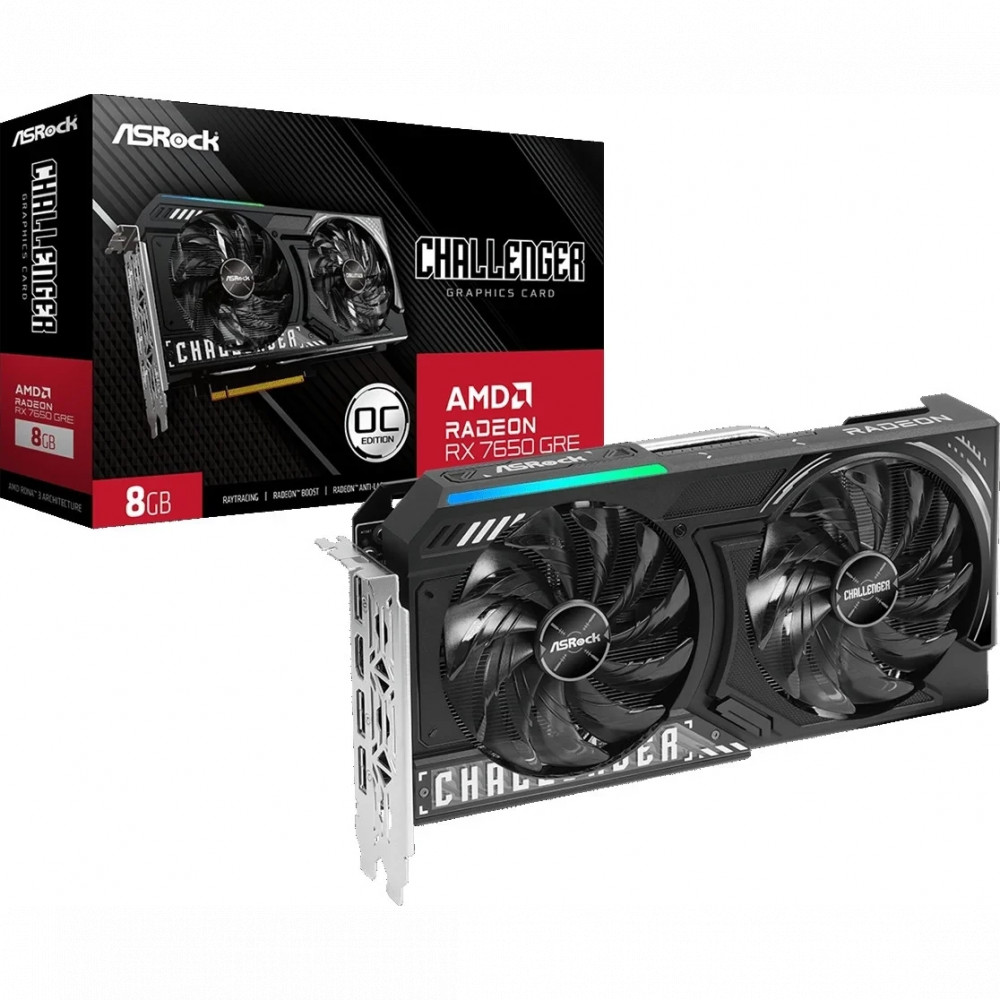 Видеокарта ASRock AMD Radeon RX 7650 GRE Challenger OC RX7650GRE CL 8GO 8 ГБ - миниатюра 10