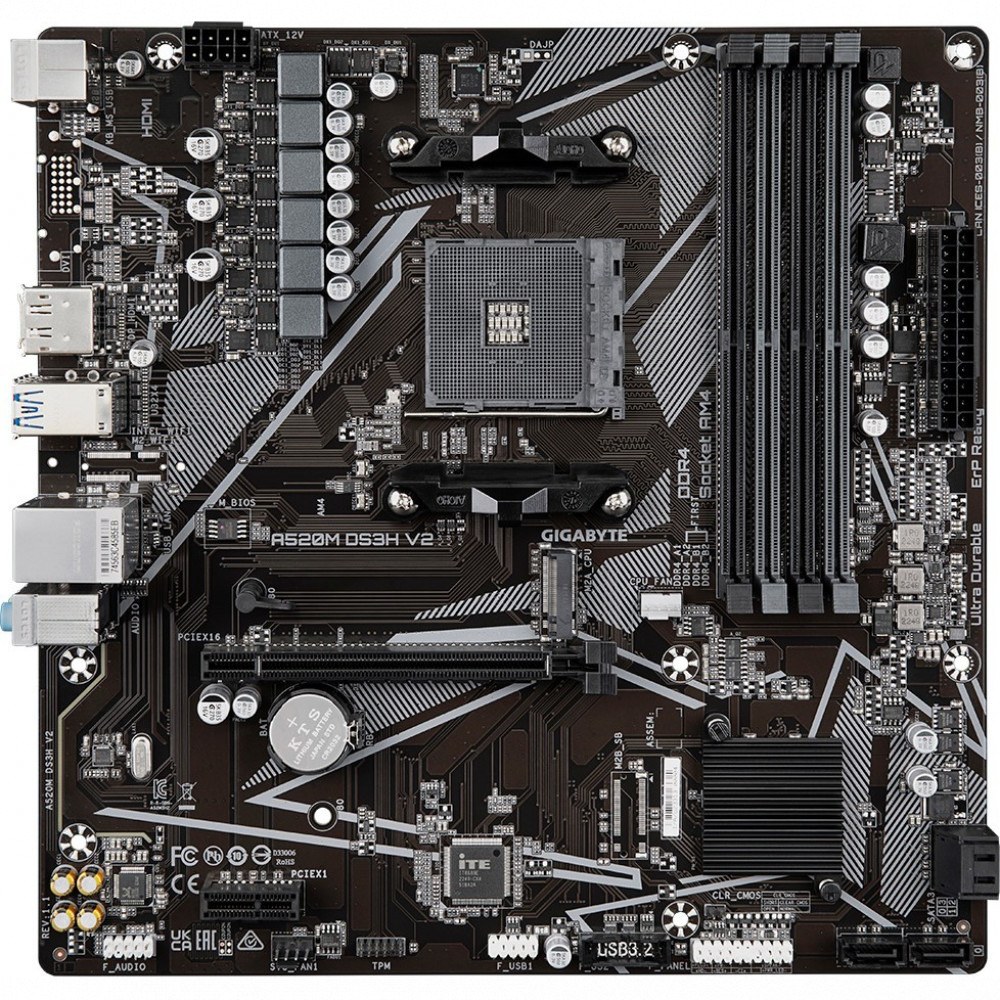 Материнская плата Gigabyte A520M DS3H V2 Micro-ATX, AMD AM4 - миниатюра 7