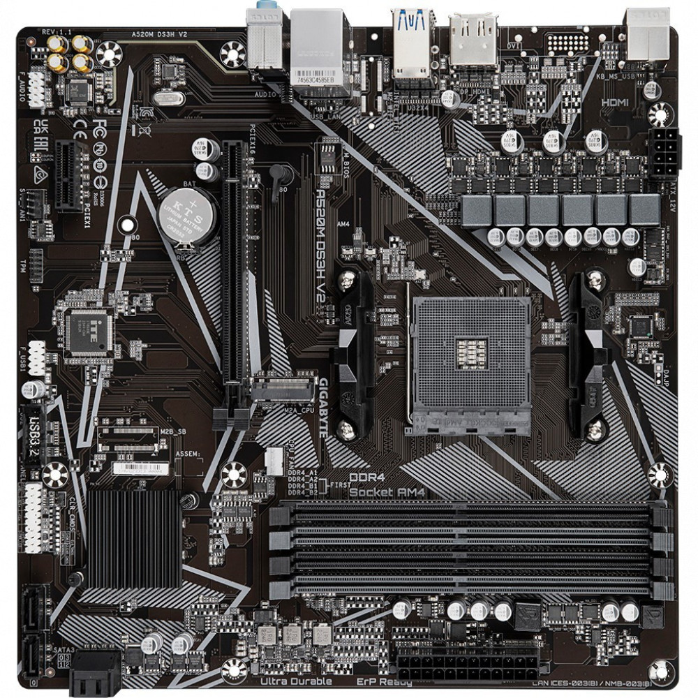Материнская плата Gigabyte A520M DS3H V2 Micro-ATX, AMD AM4 - миниатюра 8