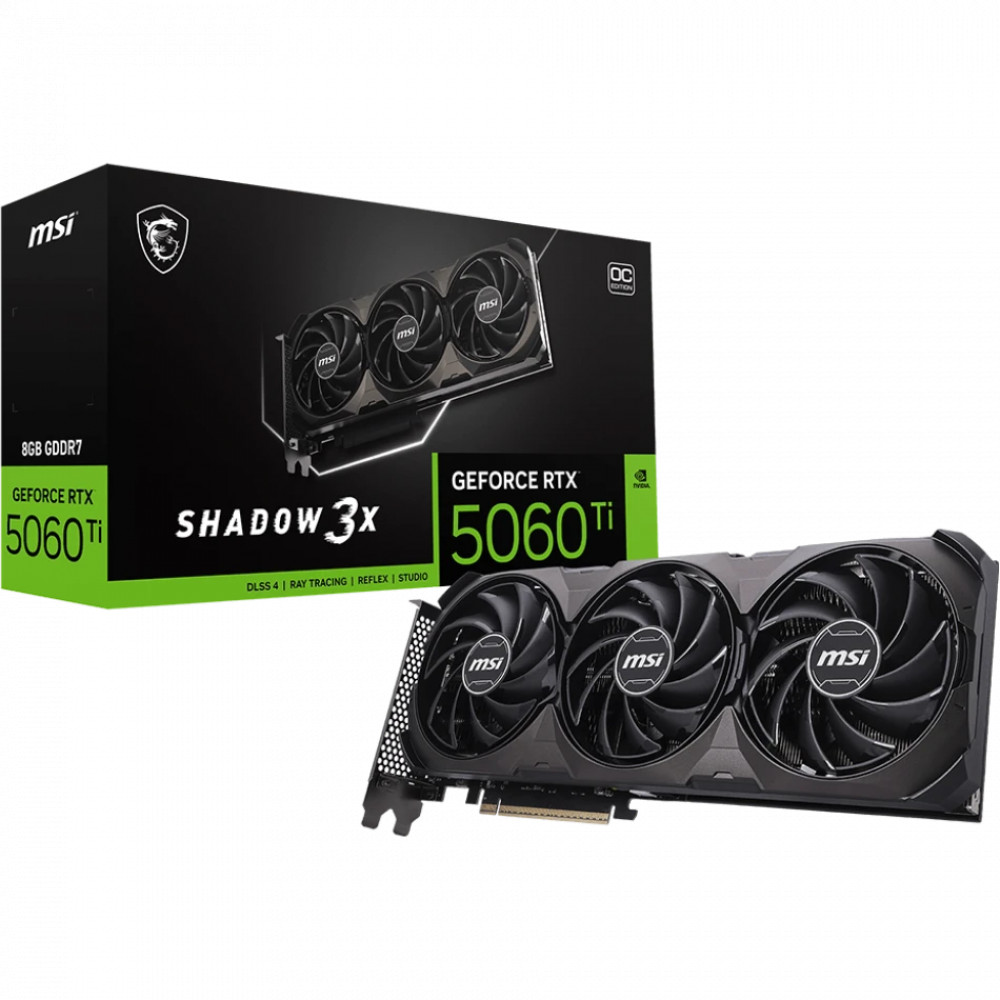 Видеокарта MSI NVIDIA GeForce RTX 5060 Ti OC GeForce RTX 5060 Ti 8G SHADOW 3X OC CLASSIC 8 ГБ - миниатюра 10