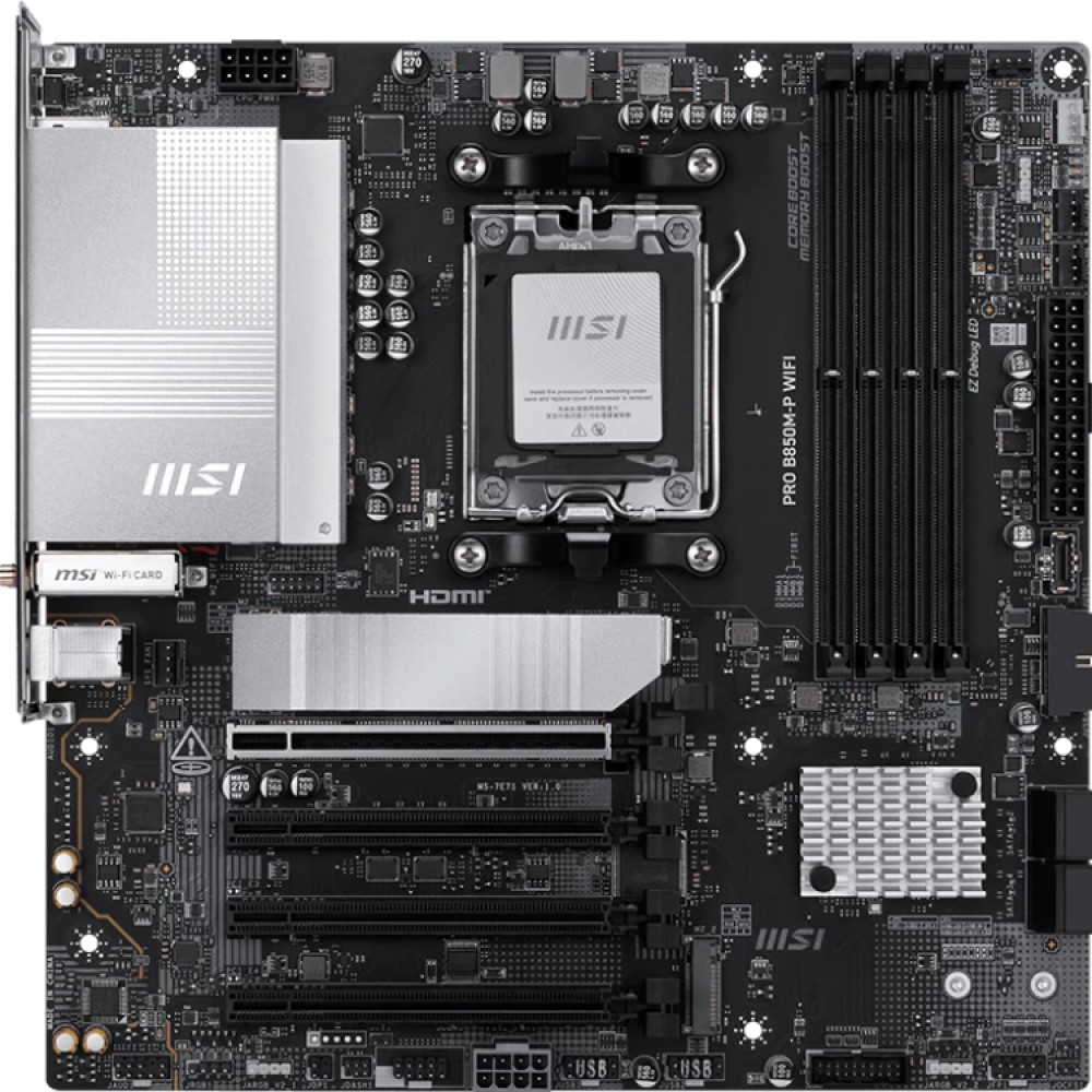 Материнская плата MSI PRO B850M-P WIFI Micro-ATX, AMD AM5 - миниатюра 6