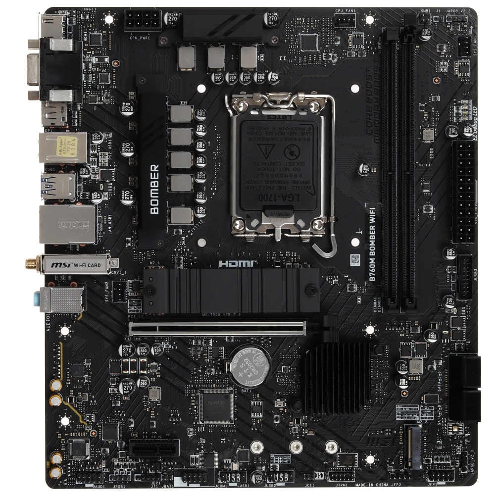 Материнская плата MSI B760M BOMBER WIFI Micro-ATX, LGA 1700 - миниатюра 6