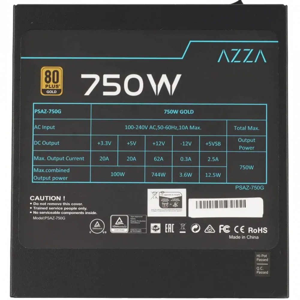 Блок питания AZZA PSAZ-750G (ATX 3.1) 750 Вт - миниатюра 9