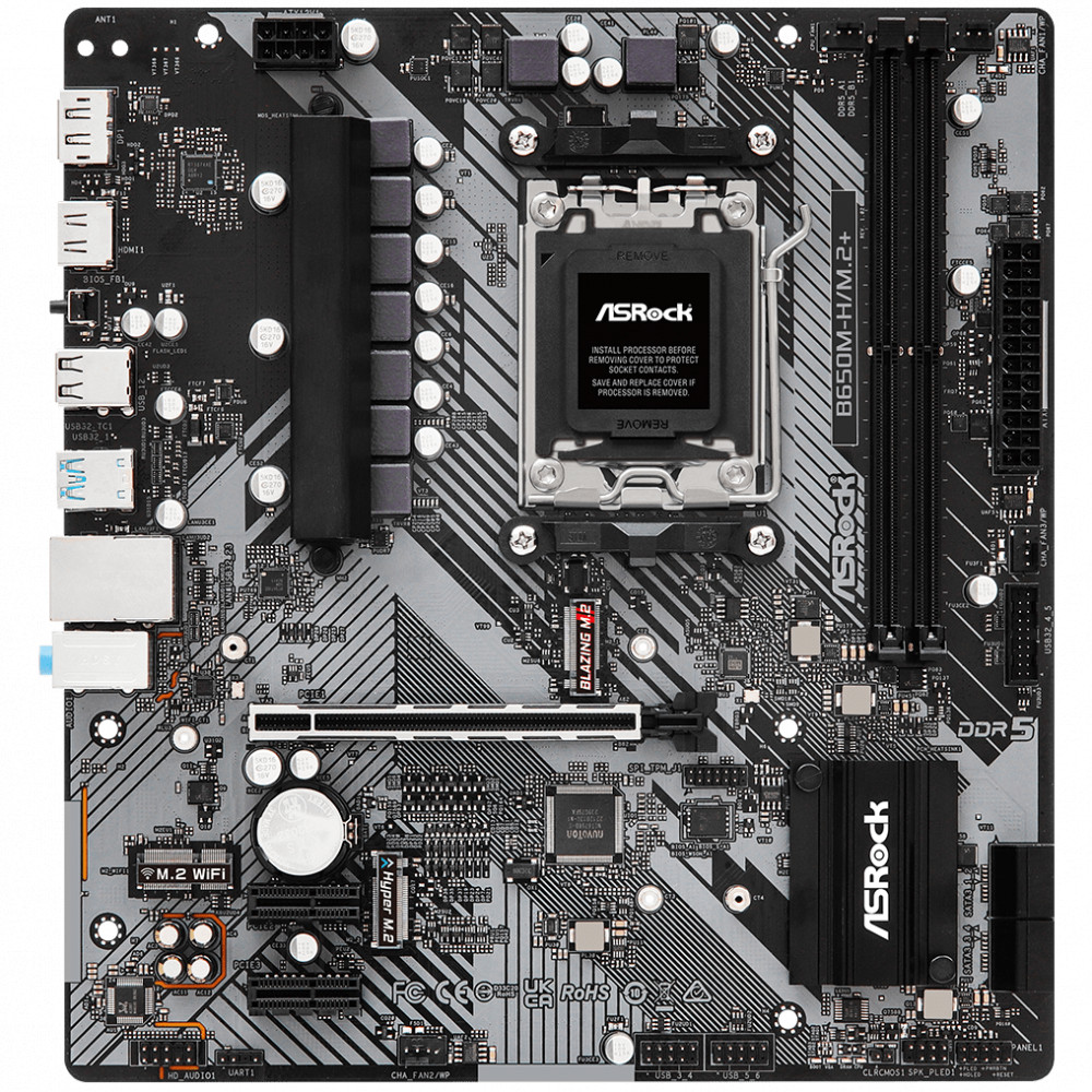 Материнская плата ASRock B650M-H/M.2+ Micro-ATX, AMD AM5 - миниатюра 12