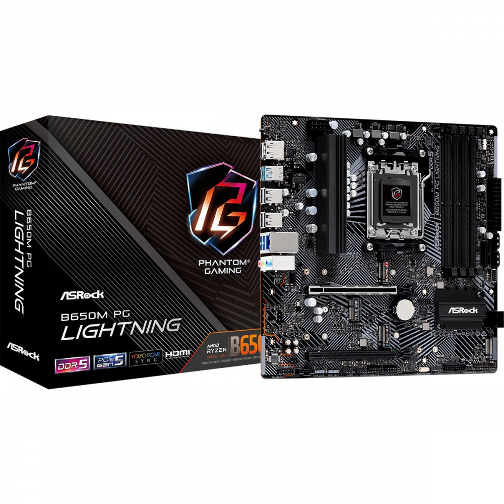 Материнская плата ASRock B650M PG LIGHTNING Micro-ATX, AMD AM5 - миниатюра 11