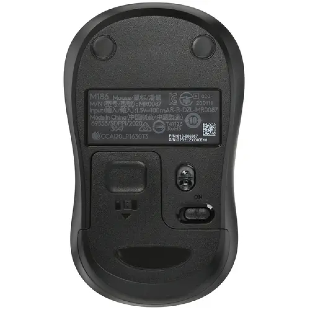 Мышь Logitech M186 910-004131 Бюджетные, Беспроводная - миниатюра 6