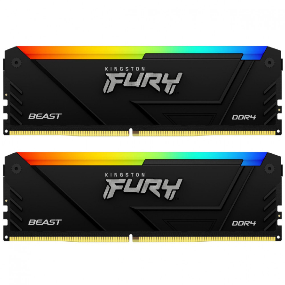 ОЗУ Kingston Fury Beast RGB KF436C17BB2AK2/16 DIMM, DDR4, 16 Гб, 3600 МГц - миниатюра 6