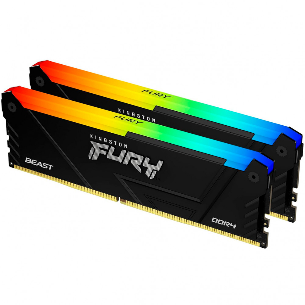 ОЗУ Kingston Fury Beast RGB KF436C17BB2AK2/16 DIMM, DDR4, 16 Гб, 3600 МГц - миниатюра 9