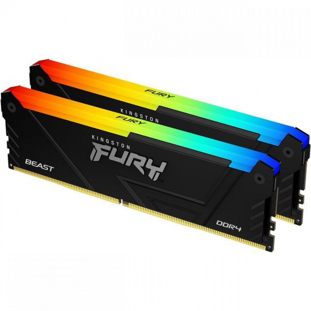 ОЗУ Kingston Fury Beast RGB KF432C16BB2AK2/16 DIMM, DDR4, 16 Гб (2 х 8 Гб), 3200 МГц - миниатюра 4