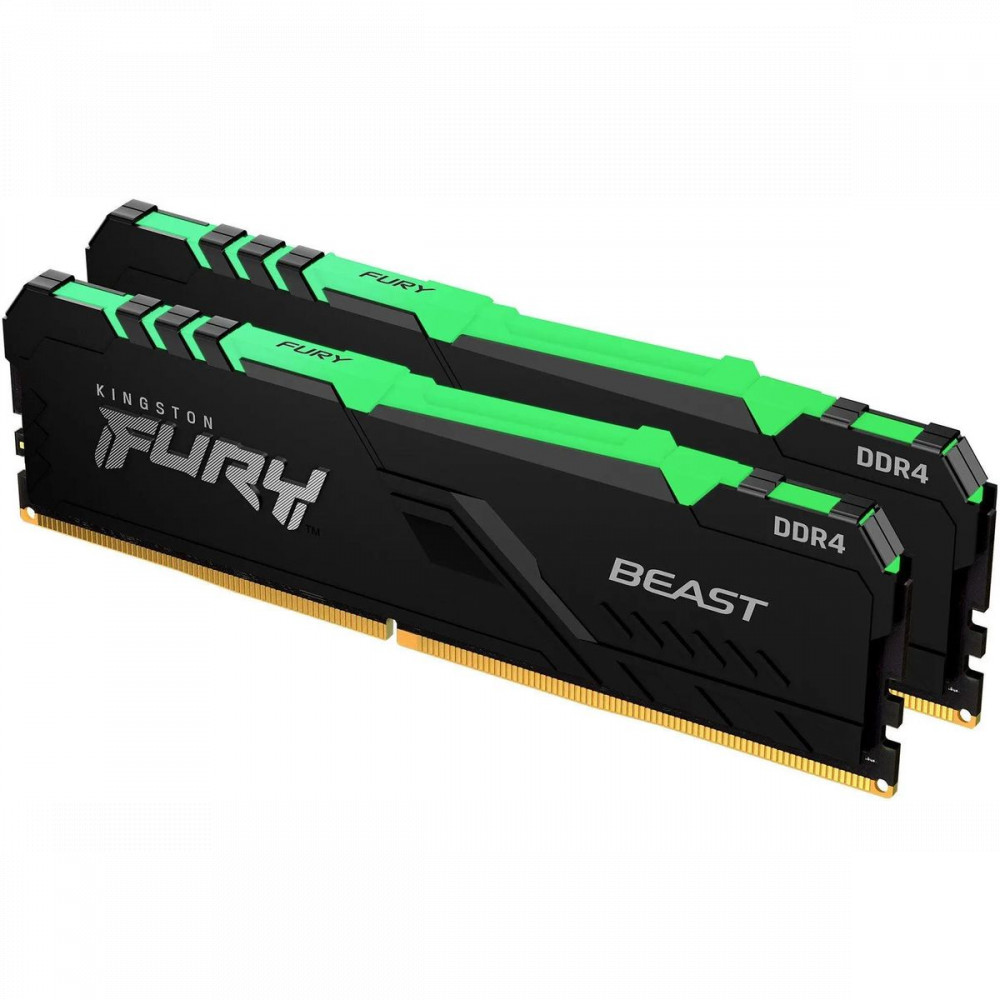 ОЗУ Kingston Fury Beast RGB KF432C16BB2AK2/64 DIMM, DDR4, 64 Гб (2 х 32 Гб), 3200 МГц - миниатюра 6