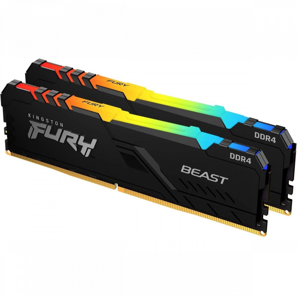 ОЗУ Kingston Fury Beast RGB KF432C16BB2AK2/64 DIMM, DDR4, 64 Гб (2 х 32 Гб), 3200 МГц - миниатюра 5