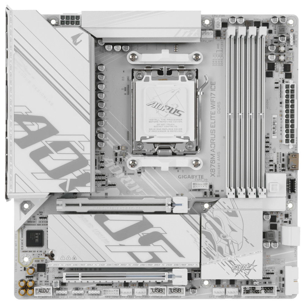 Материнская плата Gigabyte X870M AORUS ELITE WIFI7 ICE Micro-ATX, AMD AM5 - миниатюра 6