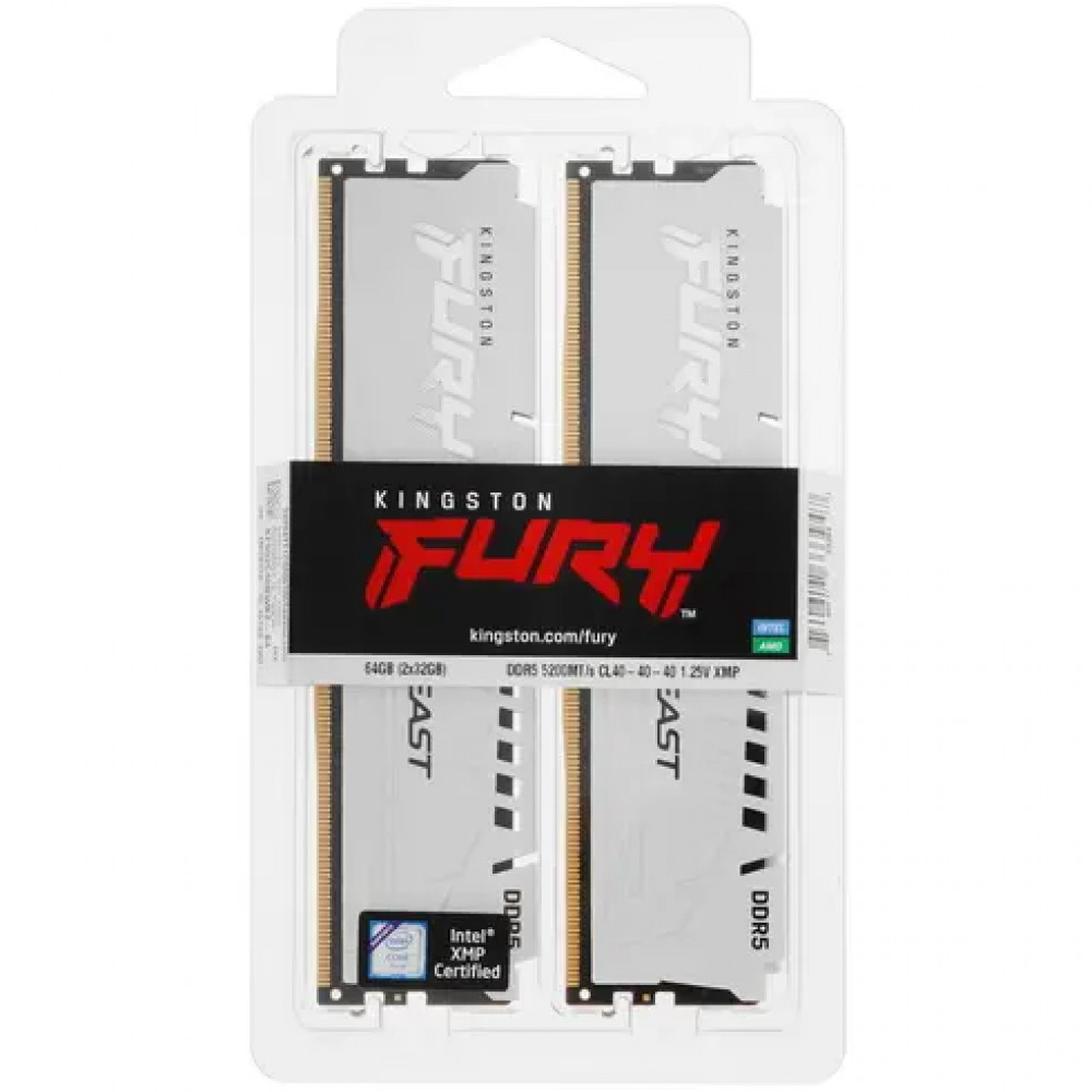 ОЗУ Kingston Fury Beast KF552C40BWK2-64 DIMM, DDR5, 64 Гб (2 х 32 Гб), 5200 МГц - миниатюра 7