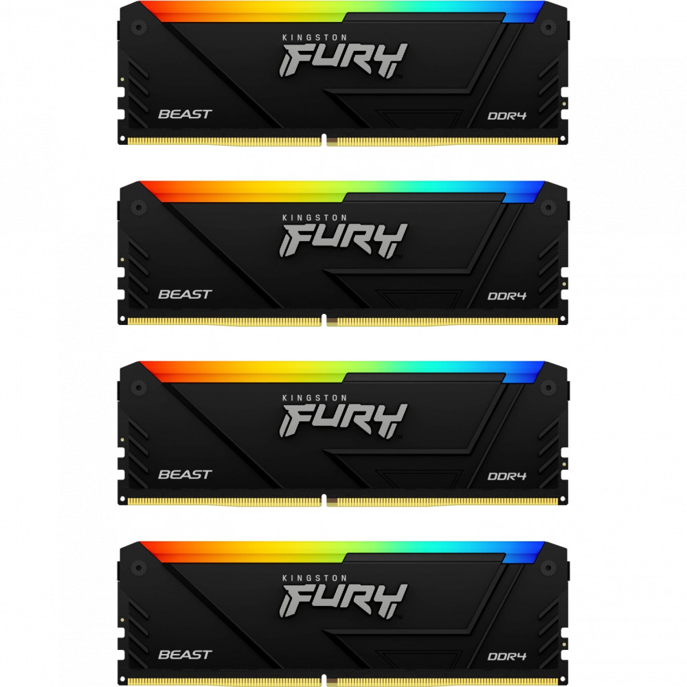 ОЗУ Kingston Fury Beast RGB KF432C16BB2AK4/32 DIMM, DDR4, 32 Гб (4 х 8 Гб), 3200 МГц - миниатюра 4