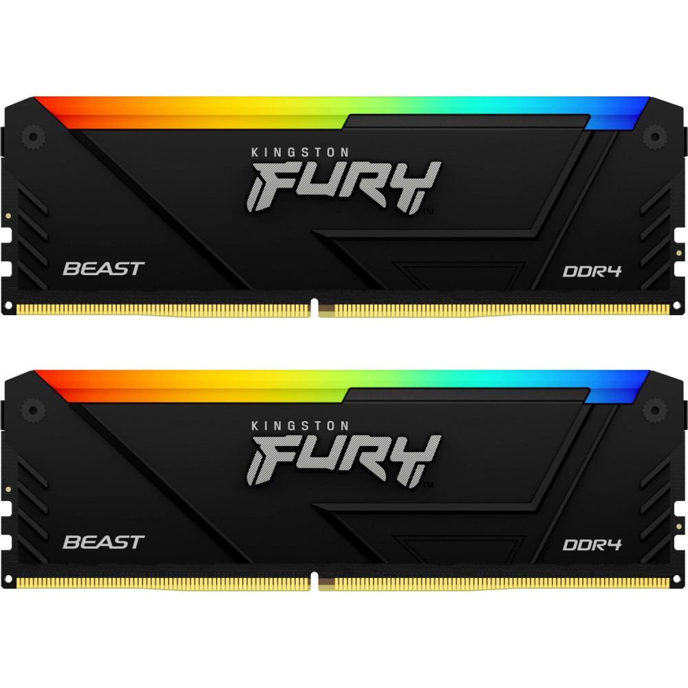 ОЗУ Kingston Fury Beast RGB KF436C18BB2AK2/64 DIMM, DDR4, 64 Гб (2 х 32 Гб), 3600 МГц - миниатюра 8