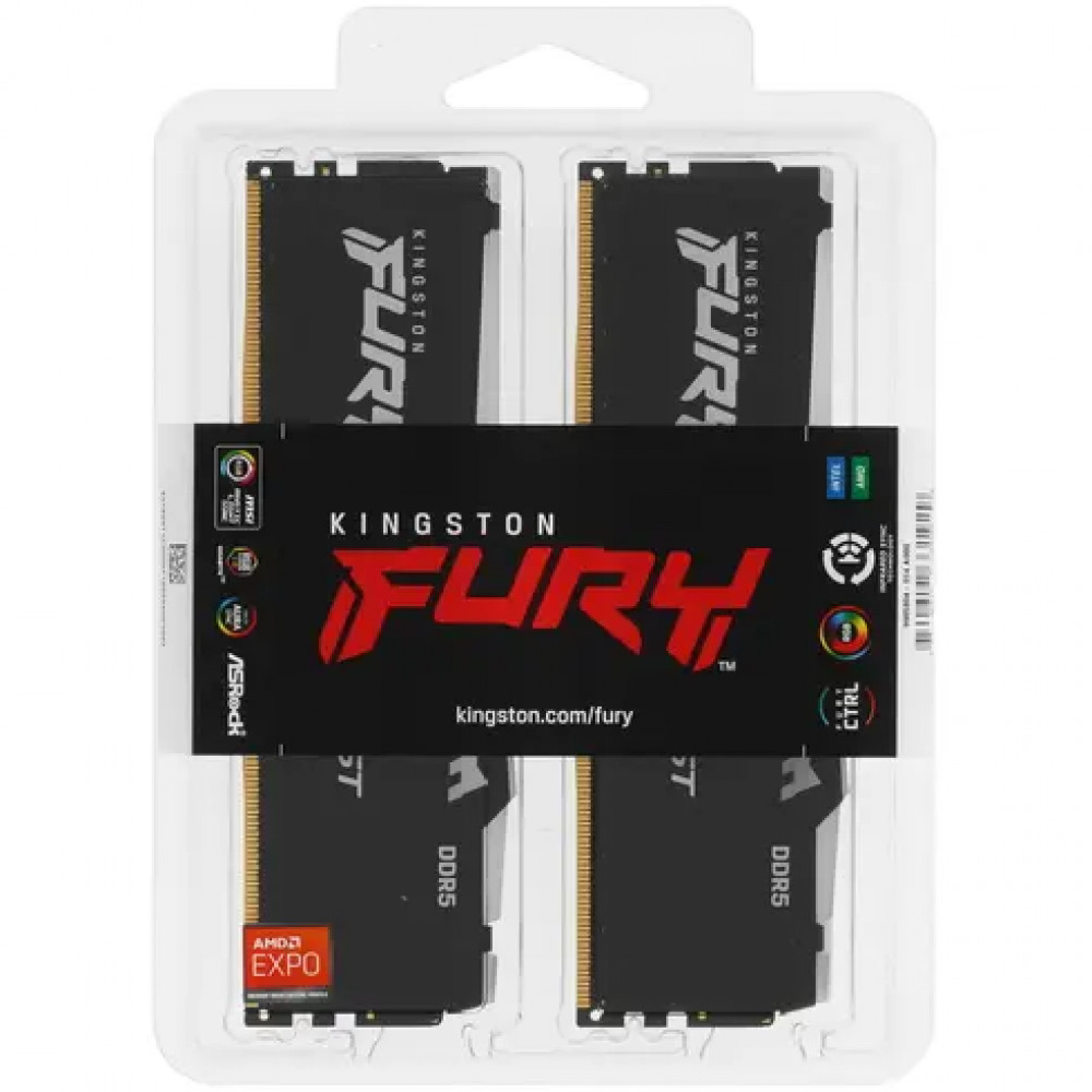 ОЗУ Kingston Fury Beast RGB KF556C36BBEAK2-64 DIMM, DDR5, 64 Гб (2 х 32 Гб), 5600 МГц - миниатюра 6