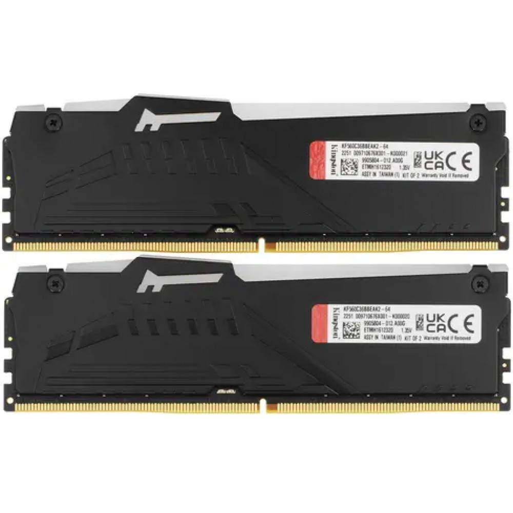 ОЗУ Kingston Fury Beast RGB KF560C36BBEAK2-64 DIMM, DDR5, 64 Гб (2 х 32 Гб), 6000 МГц - миниатюра 7