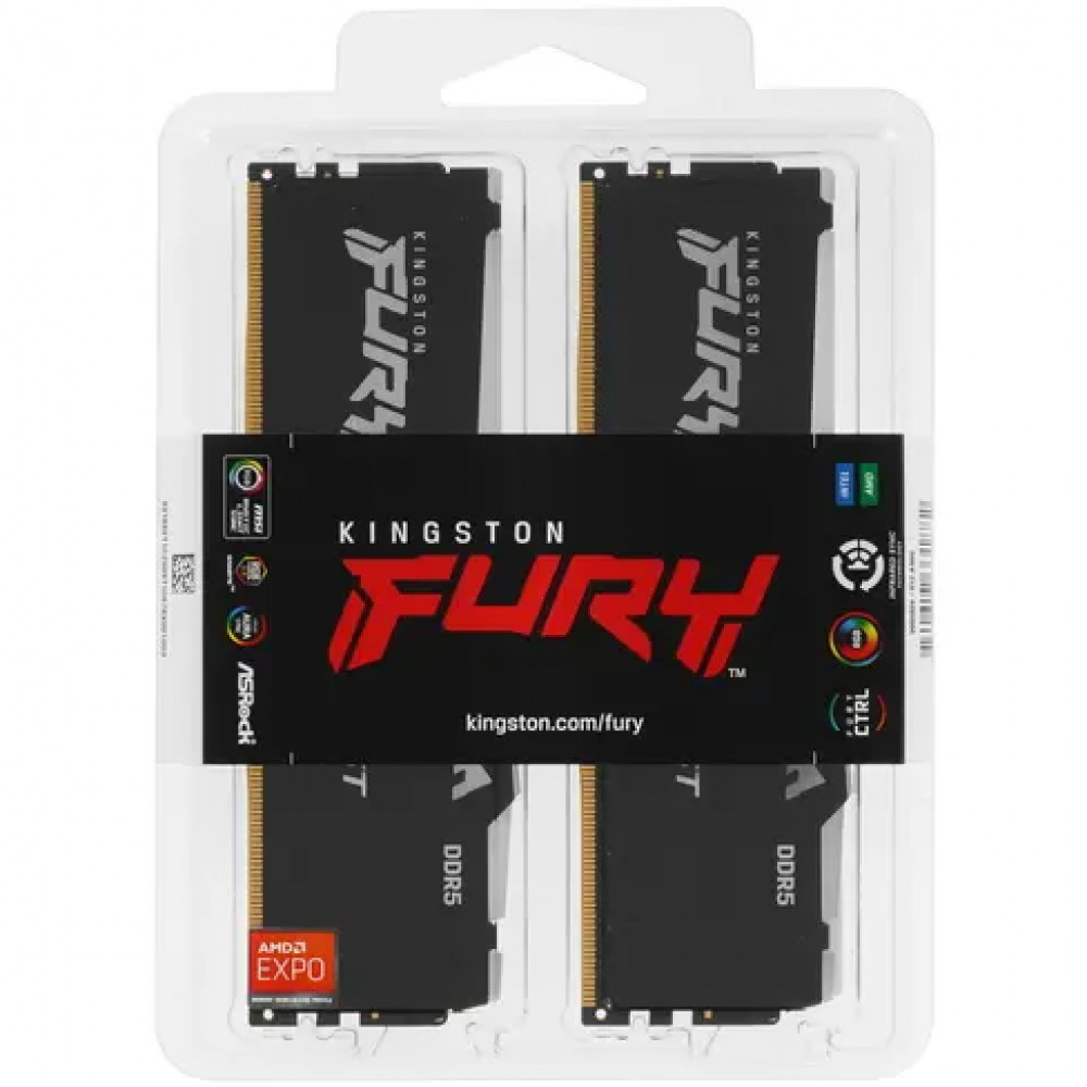 ОЗУ Kingston Fury Beast RGB KF560C36BBEAK2-64 DIMM, DDR5, 64 Гб (2 х 32 Гб), 6000 МГц - миниатюра 8