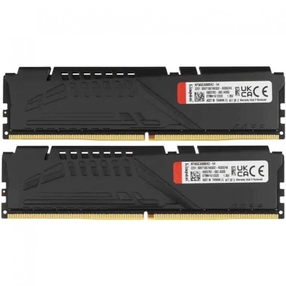ОЗУ Kingston Fury Beast KF560C36BBEK2-64 DIMM, DDR5, 64 Гб (2 х 32 Гб), 6000 МГц - миниатюра 5