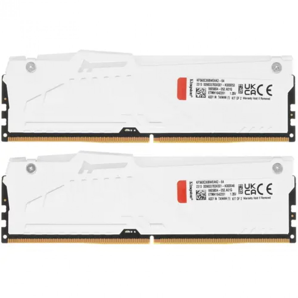ОЗУ Kingston Fury Beast White KF560C36BWEAK2-64 DIMM, DDR5, 64 Гб (2 х 32 Гб), 6000 МГц - миниатюра 7
