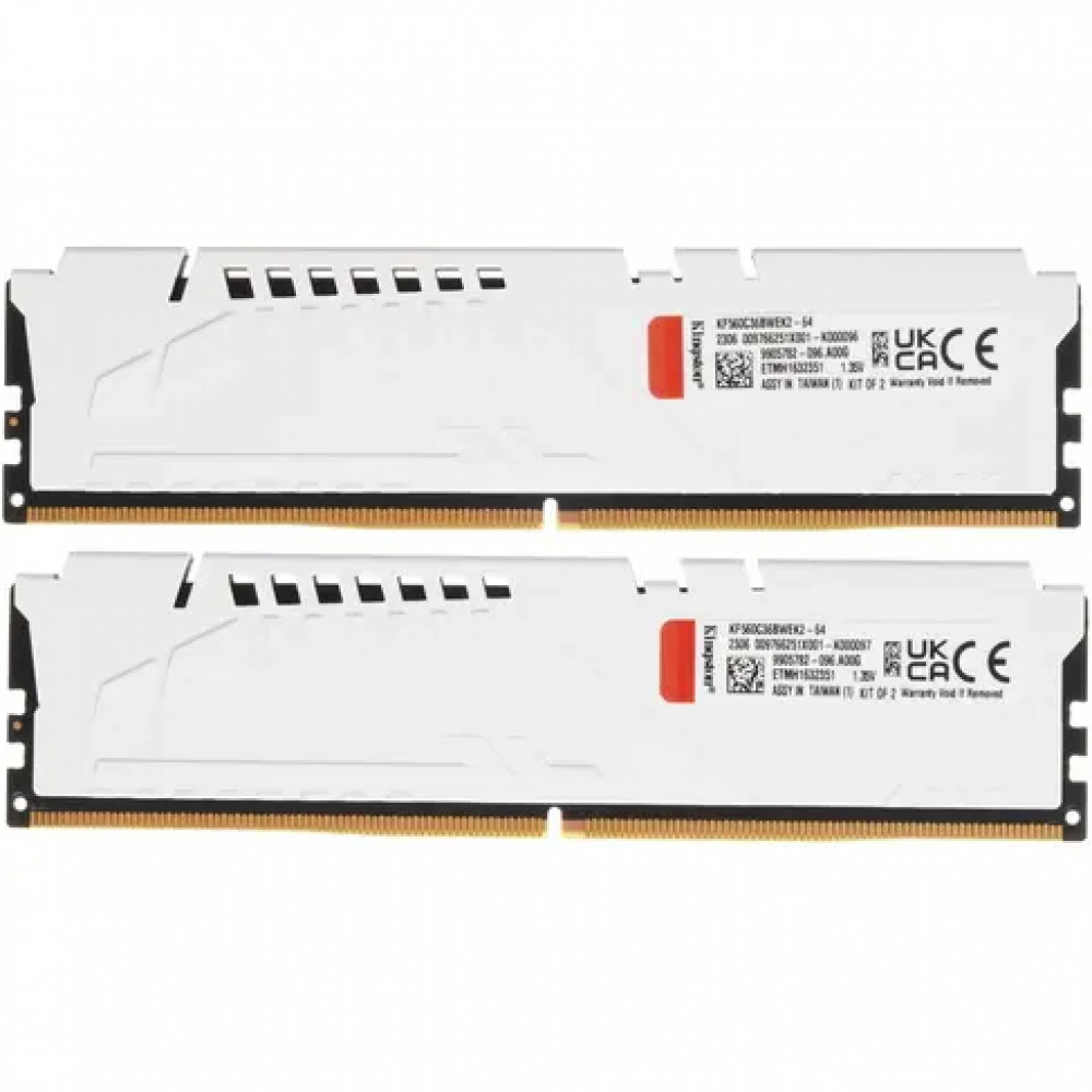 ОЗУ Kingston Fury Beast White KF560C36BWEK2-64 DIMM, DDR5, 64 Гб (2 х 32 Гб), 6000 МГц - миниатюра 5