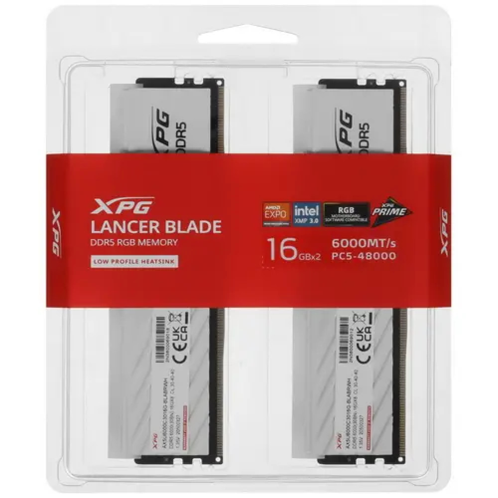 ОЗУ ADATA XPG Lancer Blade Gaming AX5U6000C3016G-DTLABRWH DIMM, DDR5, 32 Гб (2 х 16 Гб), 6000 МГц - миниатюра 6