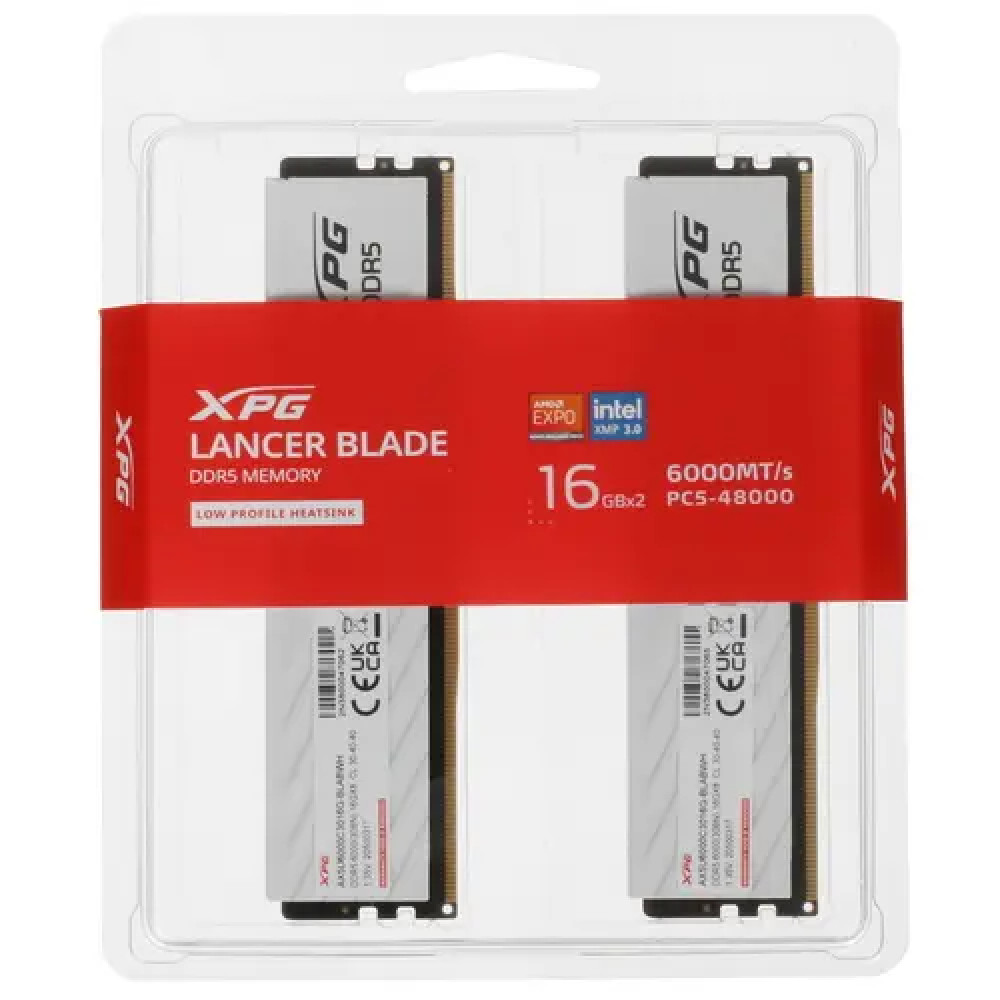 ОЗУ ADATA XPG Lancer Blade AX5U6000C3016G-DTLABWH DIMM, DDR5, 32 Гб (2 х 16 Гб), 6000 МГц - миниатюра 6