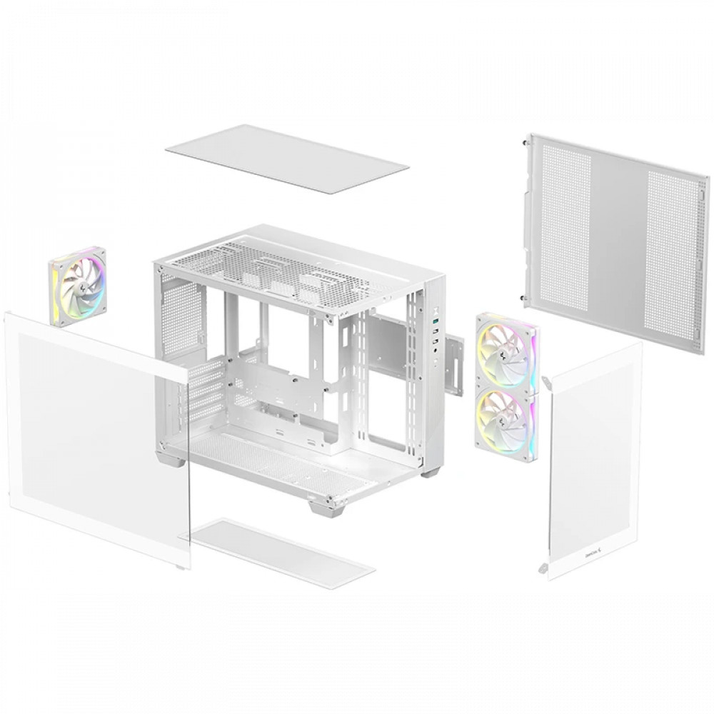 Корпус Deepcool CG330 3F White R-CG330-WHNGM3-G Mini-Tower - миниатюра 10