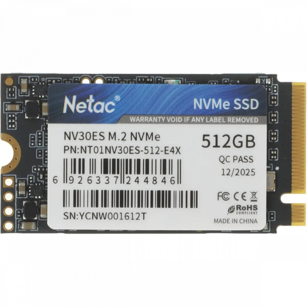 Жесткий диск Netac NT01NV30ES-512-E4X SSD (твердотельные), 512 ГБ, M.2, PCIe - миниатюра 3