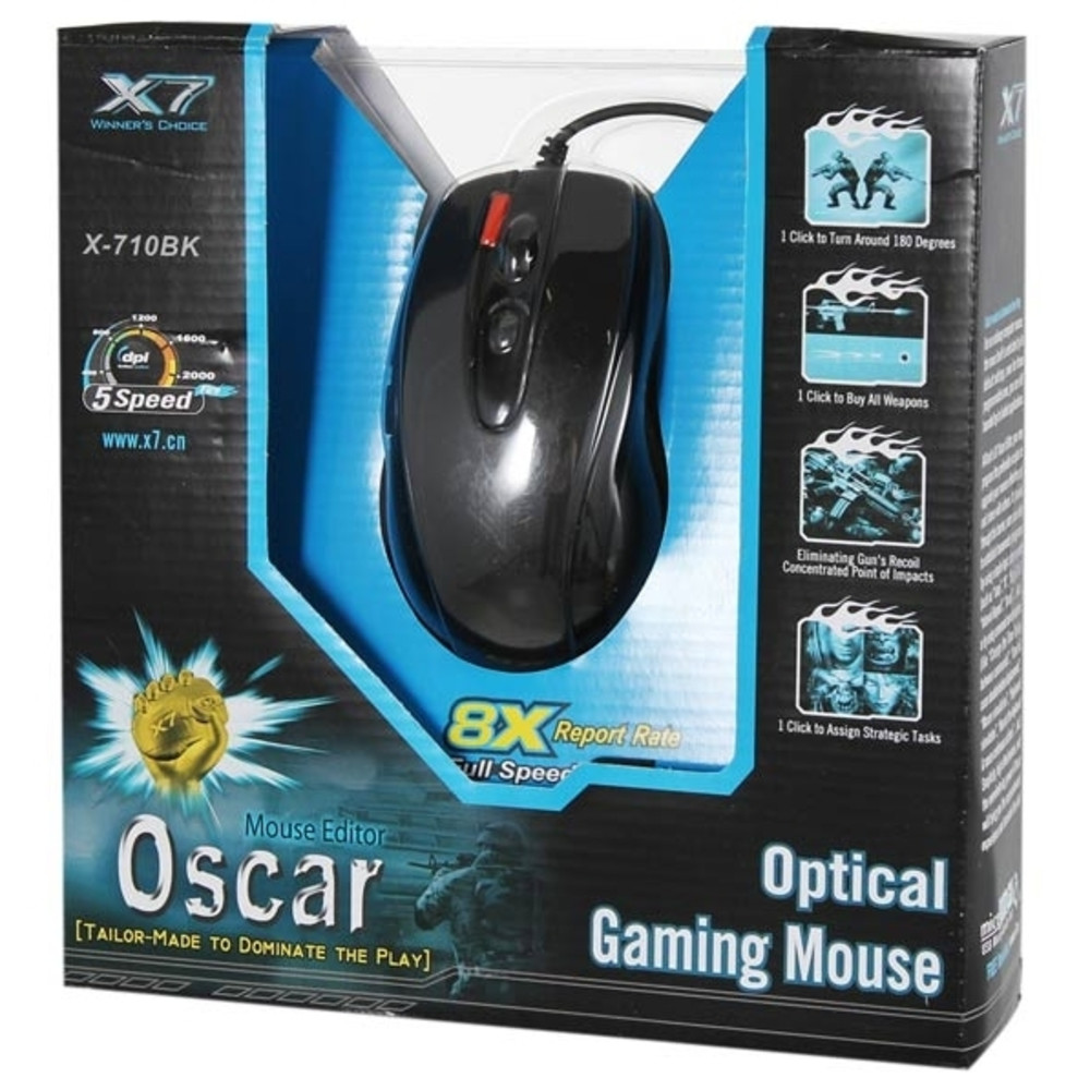 Мышь A4Tech X-710BK USB Игровые, Проводная - миниатюра 11