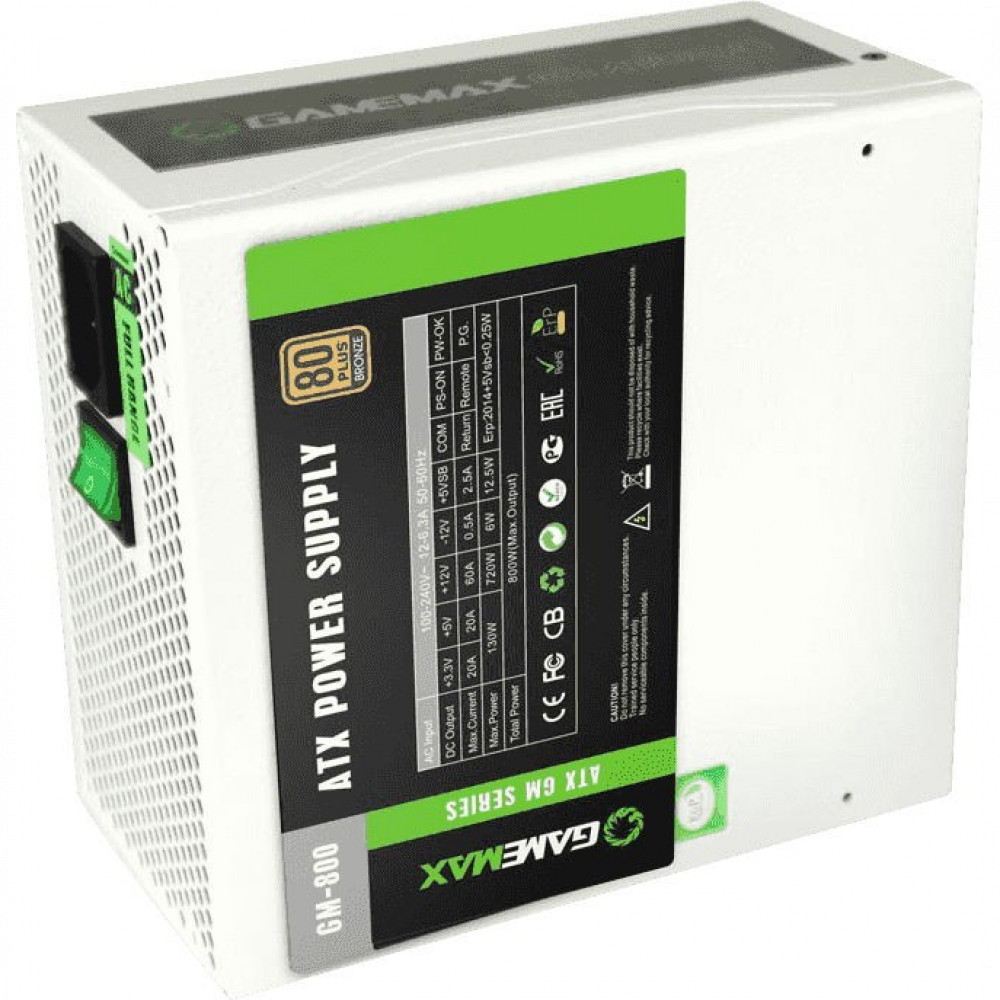 Блок питания GameMax GM-800 White GM-800 WHITE 800 Вт - миниатюра 12
