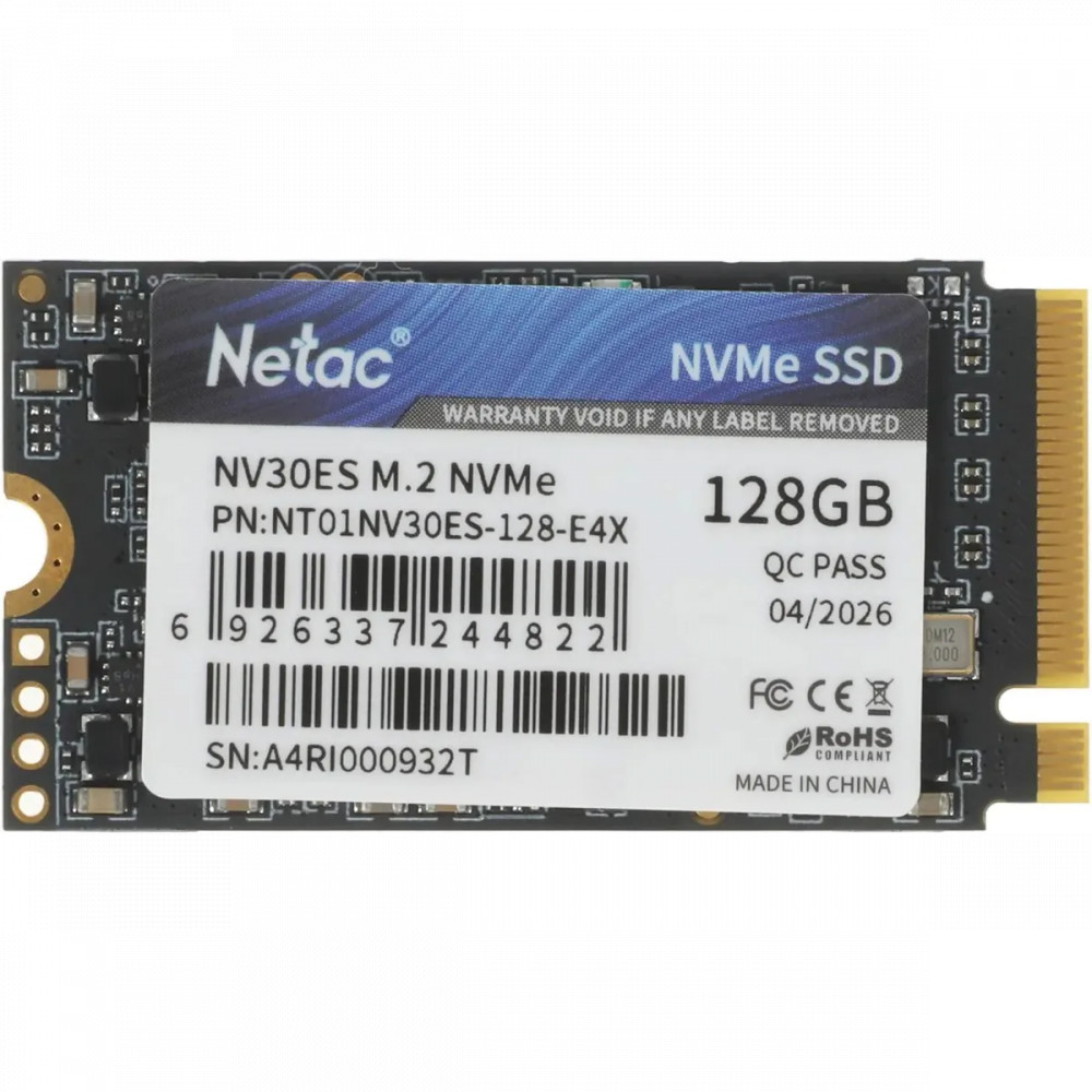 Жесткий диск Netac NV30ES NT01NV30ES-128-E4X SSD (твердотельные), 128 ГБ, M.2, PCIe - миниатюра 2