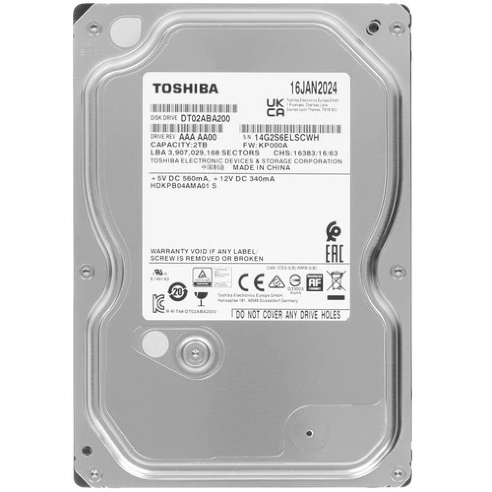 Жесткий диск Toshiba DT02ABA200 HDD (классические), 2 ТБ, 3.5 дюйма, SATA - миниатюра 2