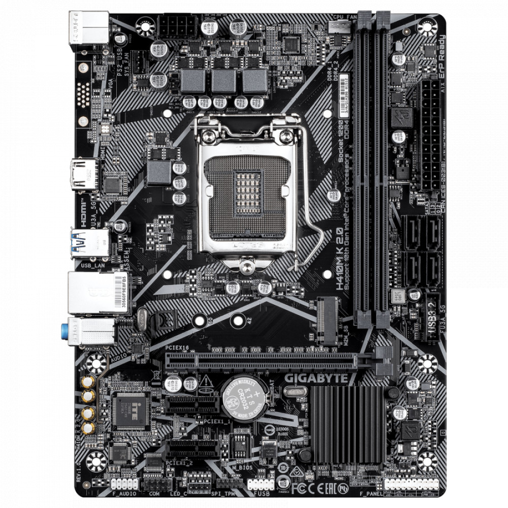 Материнская плата Gigabyte H410M K 2.0 1.0 Micro-ATX, LGA 1200 - миниатюра 3