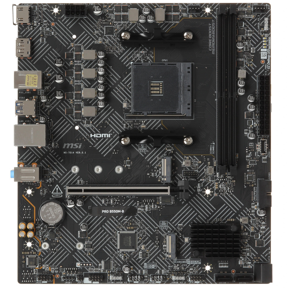 Материнская плата MSI PRO B550M-B Micro-ATX, AMD AM4 - миниатюра 4