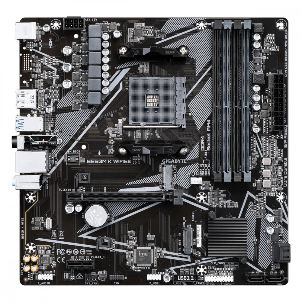 Материнская плата Gigabyte B550M K WIFI6E B550M K WF6E Micro-ATX, AMD AM4 - миниатюра 4