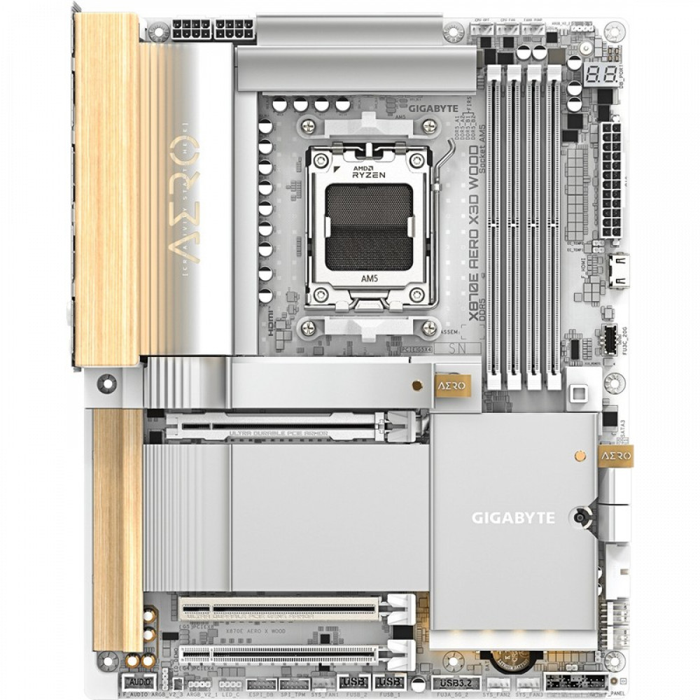 Материнская плата Gigabyte X870E Aero X3D Wood rev. 1.0 ATX, AMD AM5 - миниатюра 4