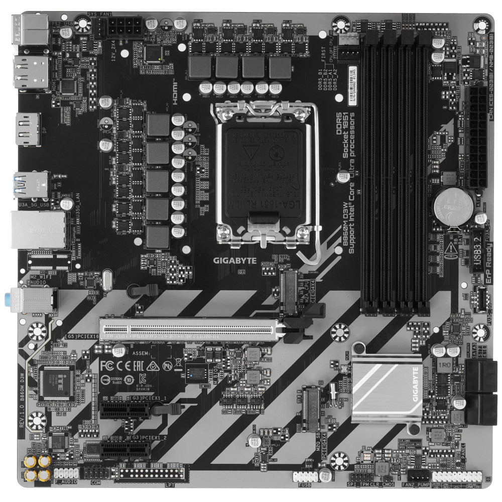 Материнская плата Gigabyte B860M D3W Micro-ATX, LGA 1851 - миниатюра 4