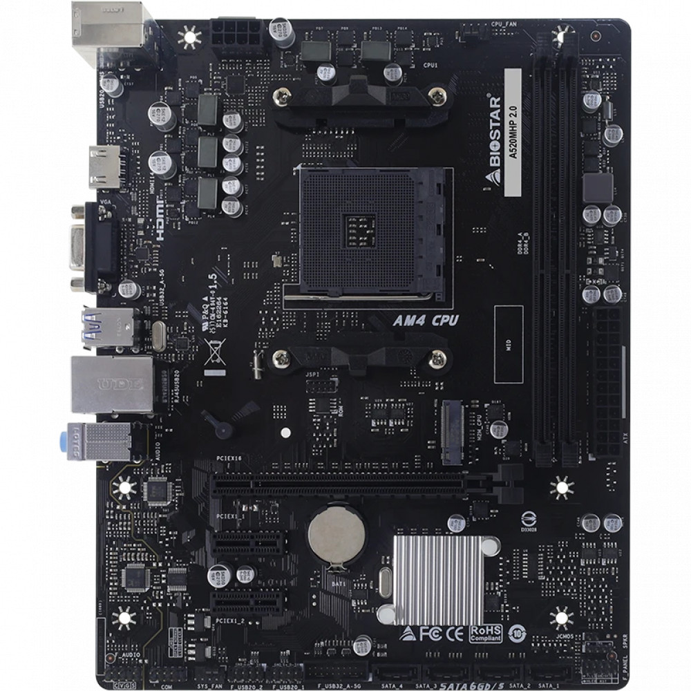 Материнская плата BIOSTAR A520MHP 2.0 Micro-ATX, AMD AM4 - миниатюра 3