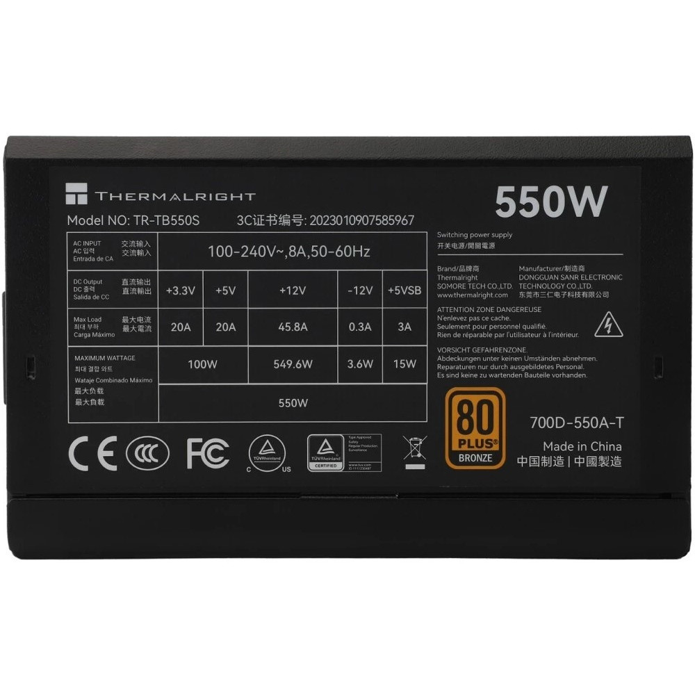 Блок питания Thermalright TR-TB550S 550 Вт, 80+ Bronze - миниатюра 8