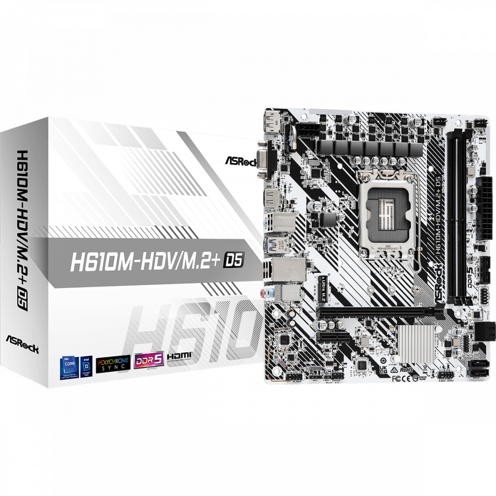 Материнская плата ASRock H610M-HDV/M.2+ D5 90-MXBM50-A0UAYZ Micro-ATX, LGA 1700 - миниатюра 10