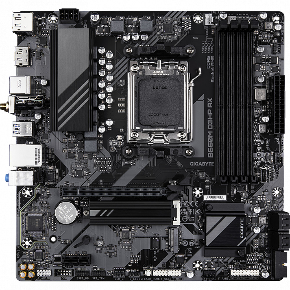 Материнская плата Gigabyte B650M D3HP AX B650M D3HP AX (REV1.0) Micro-ATX, AMD AM5 - миниатюра 7
