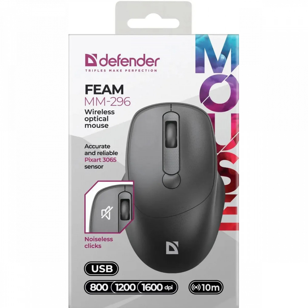 Мышь Defender MM-296 52296 Бюджетные, Беспроводная - миниатюра 4