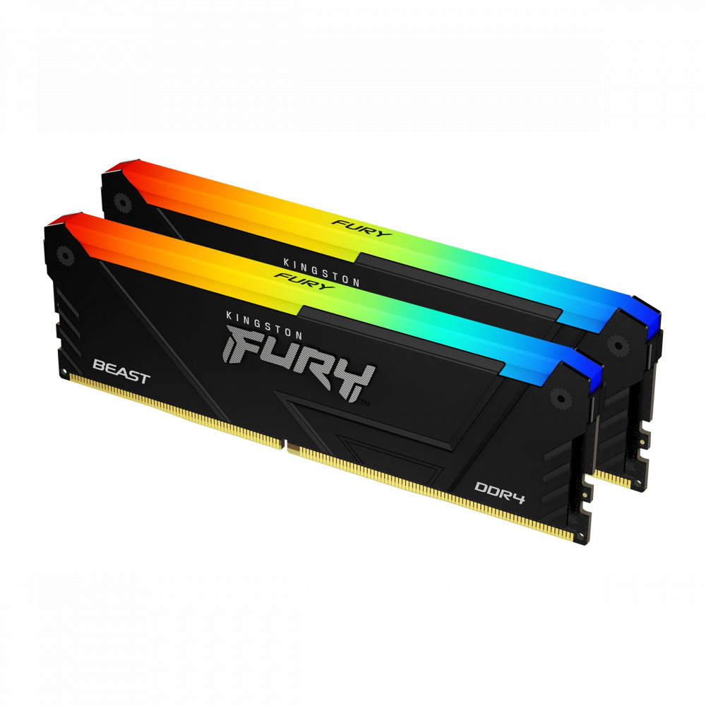 ОЗУ Kingston Fury Beast RGB KF432C16BB2AK2/32 DIMM, DDR4, 32 Гб (2 х 16 Гб), 3200 МГц - миниатюра 2