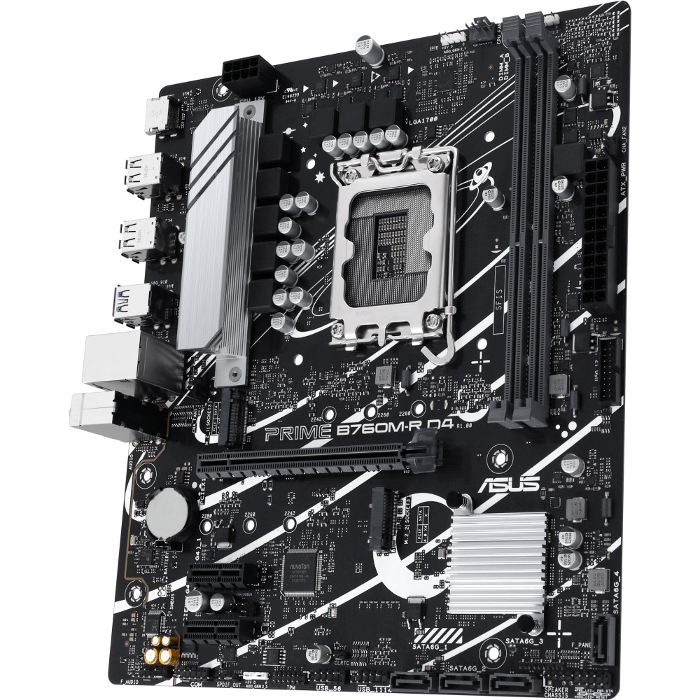 Материнская плата Asus PRIME B760M-R D4 Micro-ATX, LGA 1700 - миниатюра 5