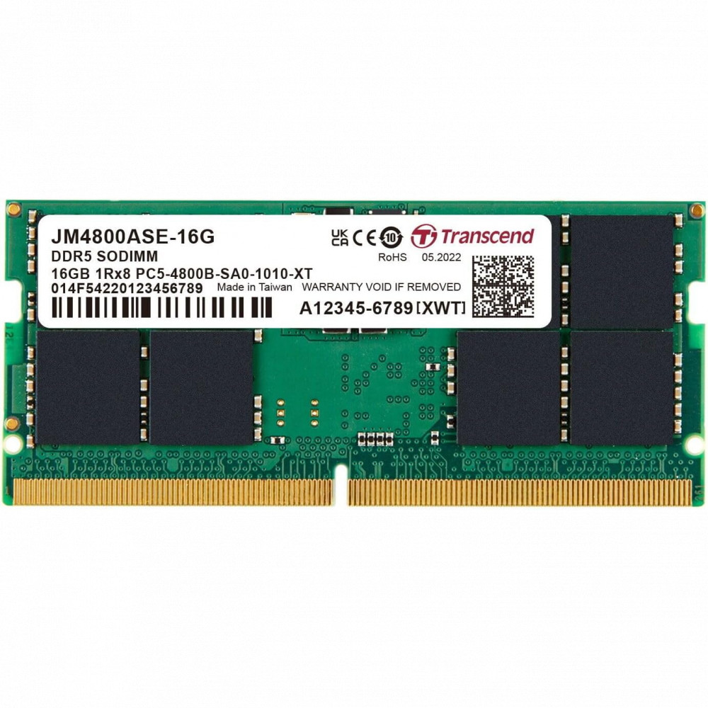 ОЗУ Transcend 16 ГБ JM4800ASE-16G SO-DIMM, DDR5, 16 Гб, 4800 МГц - миниатюра 2