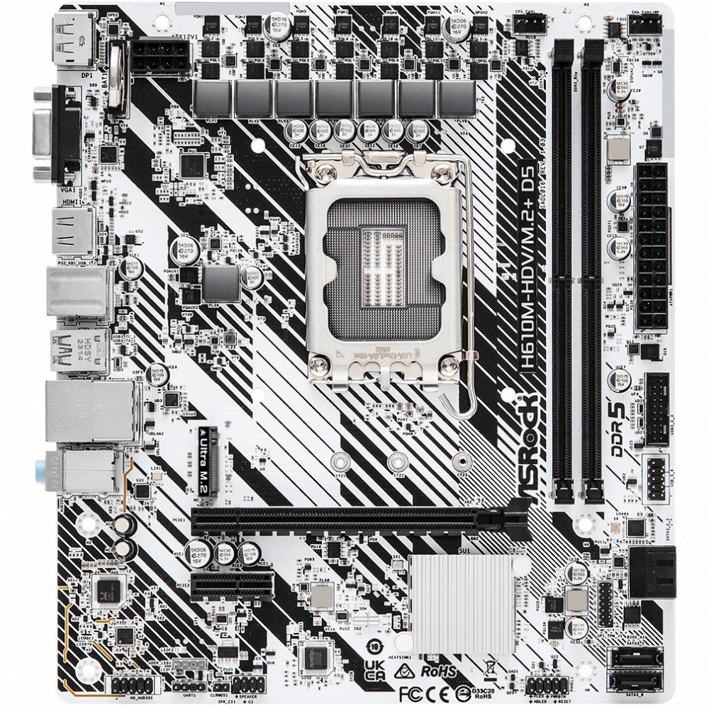 Материнская плата ASRock H610M-HDV/M.2+D5 Micro-ATX, LGA 1700 - миниатюра 7