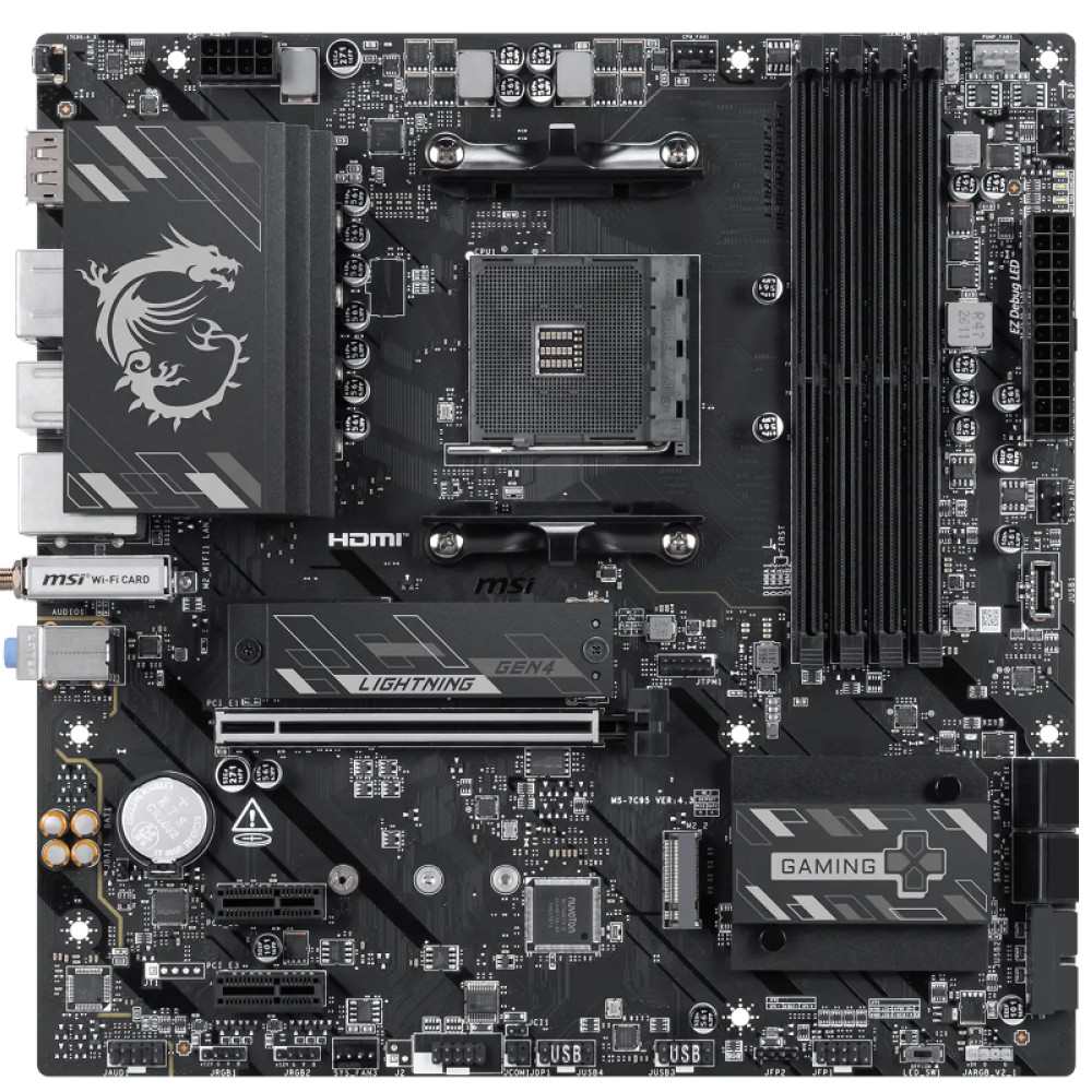 Материнская плата MSI B550M GAMING PLUS WIFI6E ATX, AMD AM4 - миниатюра 3