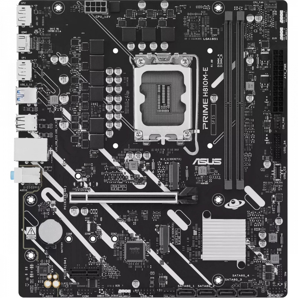 Материнская плата Asus PRIME H810M-E-CSM Micro-ATX, LGA 1851 - миниатюра 3